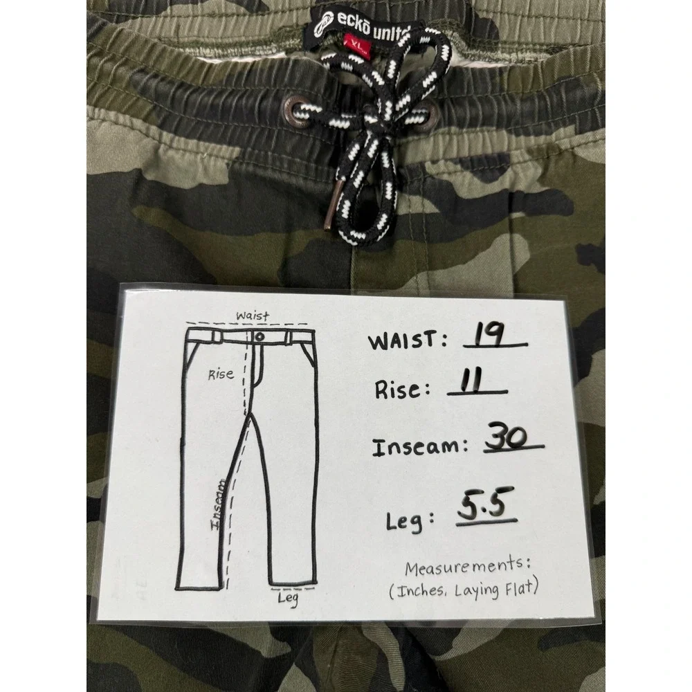 Ecko Unltd. Pants Men's XL Green Military Camo Jogger Gorpcore Streetwear Cargo